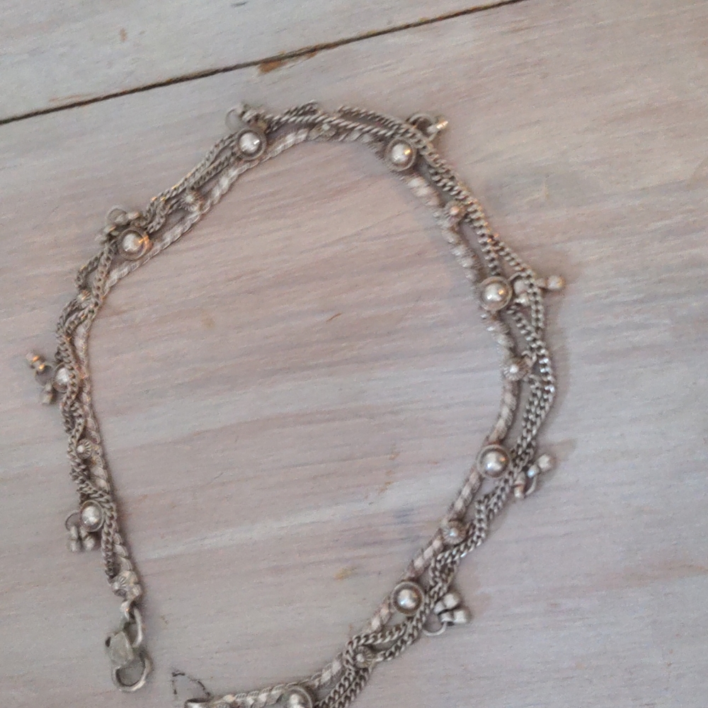 Sterling silver anklet,